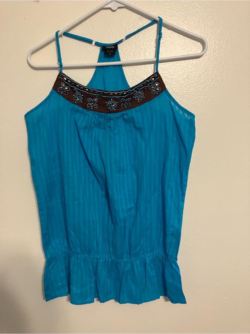 Vanity Bright Turquoise Halter Tank